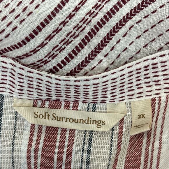 Soft Surroundings Blouse Top Button Shirt Size 2X Rayon Linen Blend D037 -13 - Picture 6 of 16